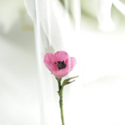 玻璃管挂件珀蒂季節微型花彈簧的[銀蓮花粉紅1] 第1張的照片