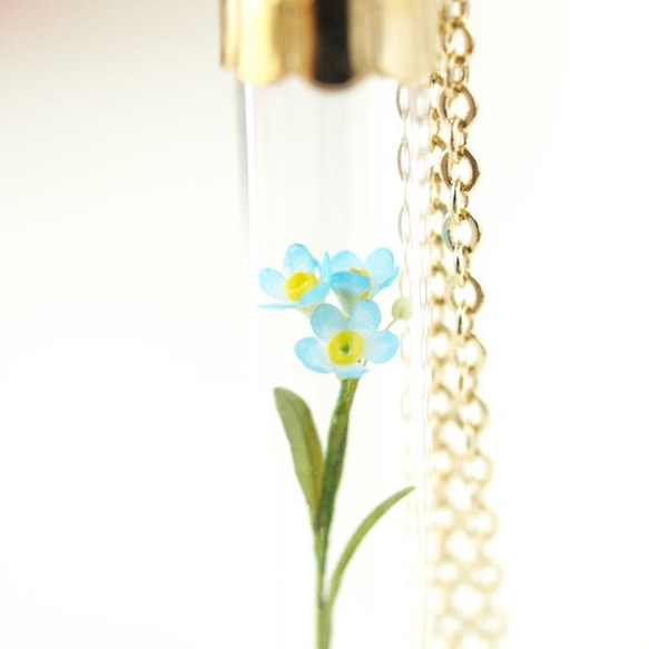 【再次上架】微型花卉健忘玻璃管吊墜 第2張的照片