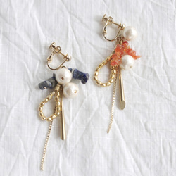 （單耳用）Sunny Earring (Navy) 第2張的照片