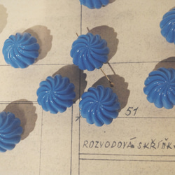 Vintage germany blue cycle beads ヴィンテージ ビーズ 1枚目の画像
