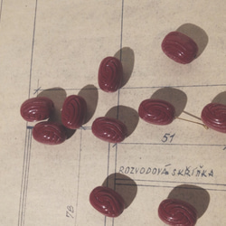 Vintage germany knot wine oval beads ヴィンテージ ビーズ 2枚目の画像