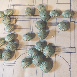 Vintage germany pale blue stripe Bicon Beads ヴィンテージ ビーズ 1枚目の画像