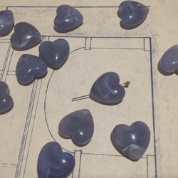 Vintage germany lucite blue marble Harte beads ヴィンテージ ビーズ 2枚目の画像