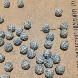 Vintage germany coral star blue beads ヴィンテージ ビーズ 1枚目の画像