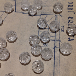 Vintage germany clear Pampkin beads no hole ヴィンテージ ビーズ 穴なし 1枚目の画像