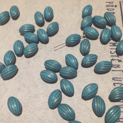 Vintage germany blue twist gold beads ヴィンテージ ビーズ 2枚目の画像