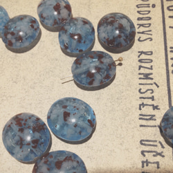 Vintage germany blue brown flake beads ヴィンテージ ビーズ 2枚目の画像