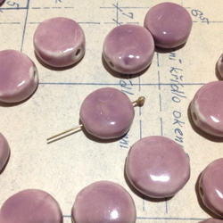 Vintage germnay lavender porcelain beads ヴィンテージ ビーズ 2枚目の画像