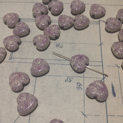 Vintage heart flower purple beads ヴィンテージ ビーズ 2枚目の画像