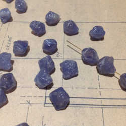 Vintage blue white marble rock beads ヴィンテージ ビーズ 1枚目の画像