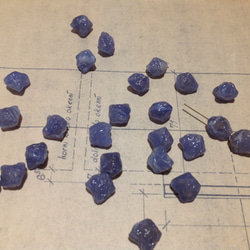 Vintage blue white marble rock beads ヴィンテージ ビーズ 2枚目の画像