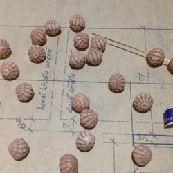 Vintage germany milk glass Pampkin beads dusty pink ビンテージ 2枚目の画像