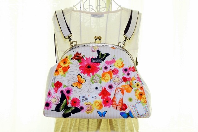 【受注製作】3wayキャンディパーティがま口リュック＆＆肩掛け