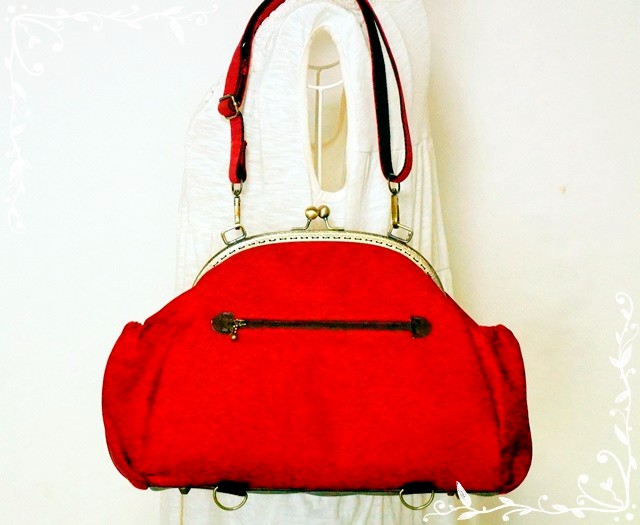 【受注製作】3way11号帆布　newがま口リュック＆ショルダー＆肩掛け