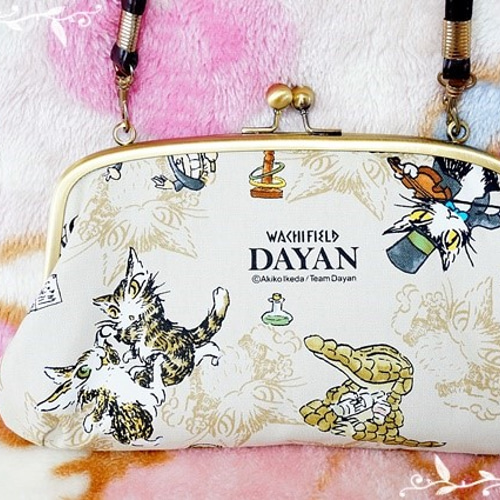 受注製作】猫のダヤン 2way 通帳も携帯も入る！親子がま口お財布