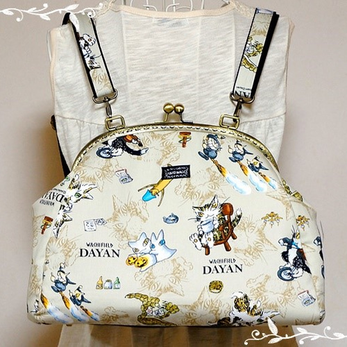 受注製作】3way猫のダヤンがま口リュック＆肩掛け リュック・バック