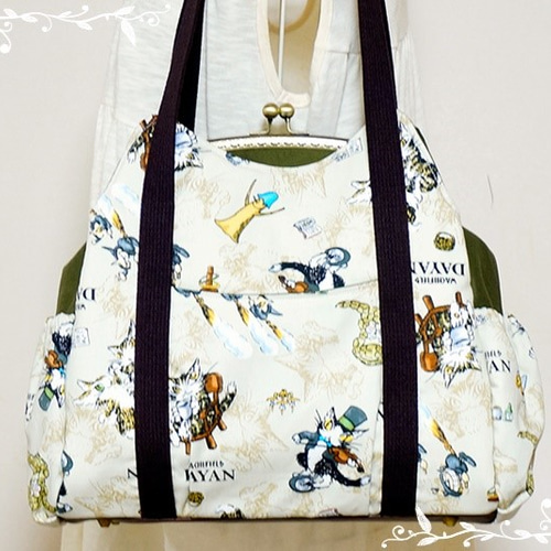 受注製作】ダヤン あおりがま口バッグ【大】 ショルダーバッグ プロフ