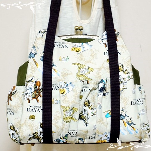 受注製作】ダヤン あおりがま口バッグ【大】 ショルダーバッグ プロフ