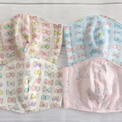 再51販*2枚～選べる*キッズマスク*4重ガーゼ*女の子*いちご*ちょうちょ 3枚目の画像
