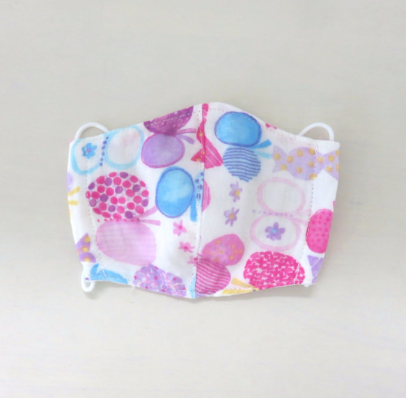 再14販*子ども用立体マスク*3枚セット*4重ガーゼ*リボンちょうちょ*女の子*018 3枚目の画像