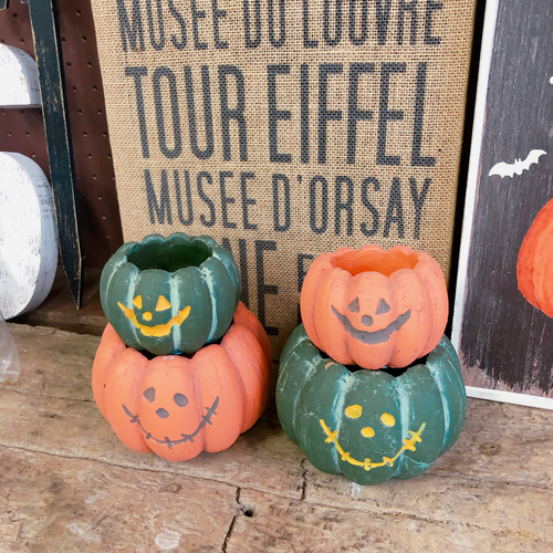 ラスト！ハロウィン雑貨♡4点セット【パンプキン型オレンジ&みどり