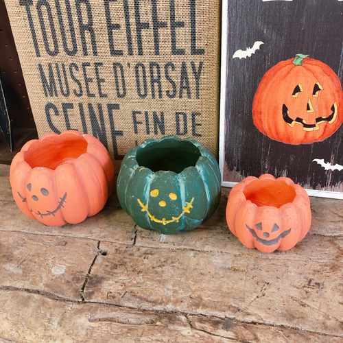 ミルキーさま20%OFF 陶器鉢 ハロウィン コウモリ鉢 パンプキンとねずみ