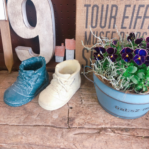 可愛い♡2つセット【靴型 オシャレな陶器鉢 シューズ靴紐タイプ】多肉