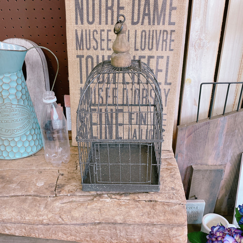 ラスト！オシャレな鳥かご♡スクエア小【インテリア雑貨ガーデン雑貨