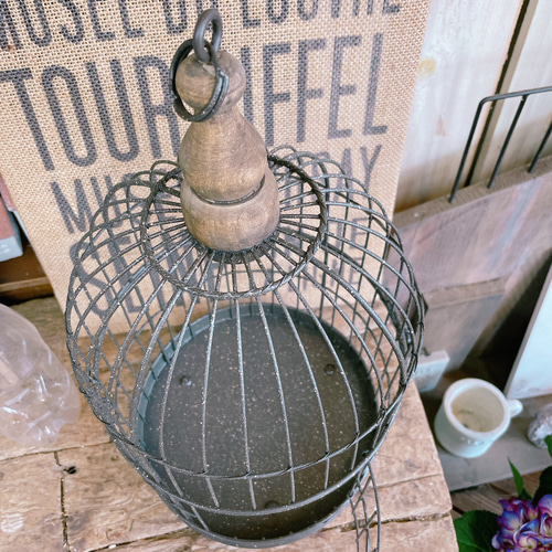 オシャレな鳥かご♡ラウンド小【インテリア雑貨ガーデン雑貨】ジャンク