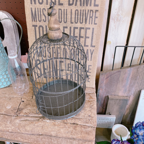 オシャレな鳥かご♡ラウンド小【インテリア雑貨ガーデン雑貨】ジャンク