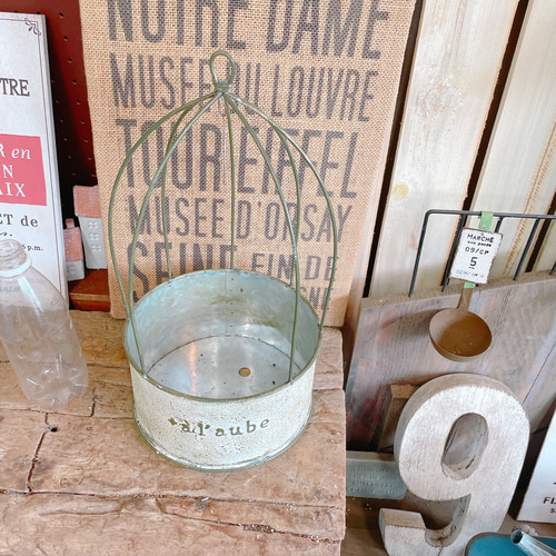 ラスト！鳥かご風ブリキ鉢【インテリア雑貨ガーデニング雑貨