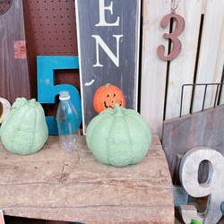 ぽってりかぼちゃ♡【グリーンパンプキンオブジェ】ハロウィン雑貨♡ガーデン雑貨♡陶器 6枚目の画像