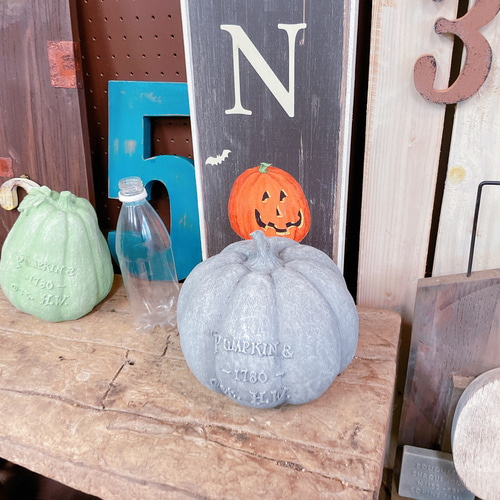 ラスト！ぽってりかぼちゃ♡【グレーパンプキンオブジェ】ハロウィン