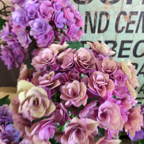 新作♡現品！希少【秋色あじさい】アンティークカラー♡レアな八重咲き