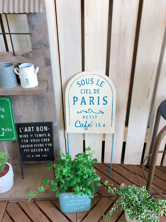 Parisプレートピック【ガーデン雑貨】植物と同梱の場合、送料無料♡アンティーク感がかっこいい！！ 3枚目の画像