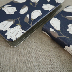 【受注生産】ベルトなし手帳型スマホケース「magnolia」 5枚目の画像