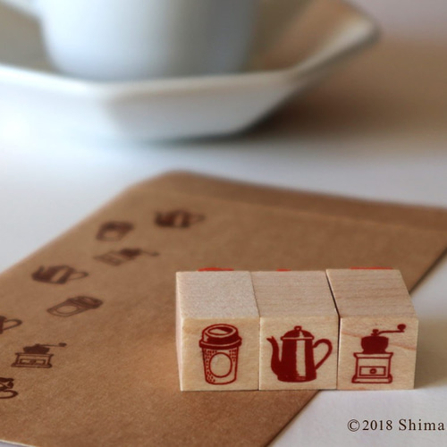 ミニはんこset 『Cafe』 はんこ・スタンプ Shima.shima 通販