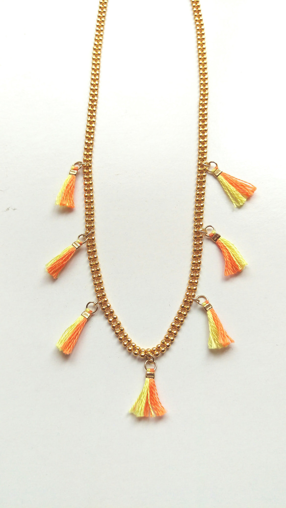 MINIMUM  Tassel necklace ~ vivid colors 2枚目の画像