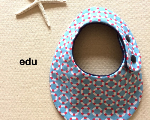 sale》【ハワイシリーズ】リバーシブルスタイ 浮き輪 水色 スタイ