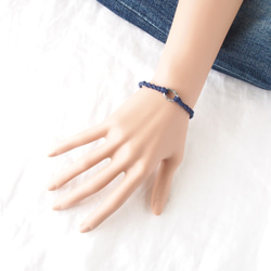 Pewter Ring Bracelet（navy）-single- 2枚目の画像