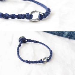 Pewter Ring Bracelet（navy）-single- 4枚目の画像