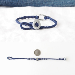 Pewter Ring Bracelet（navy）-single- 5枚目の画像