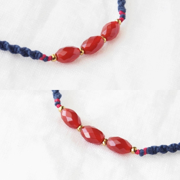 【ペット用】Red Rice Necklace 2枚目の画像