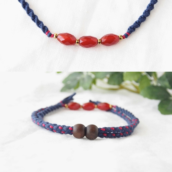 【ペット用】Red Rice Necklace 3枚目の画像