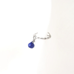 Twist Circle Cuff -Blue Drop-（片耳） 2枚目の画像