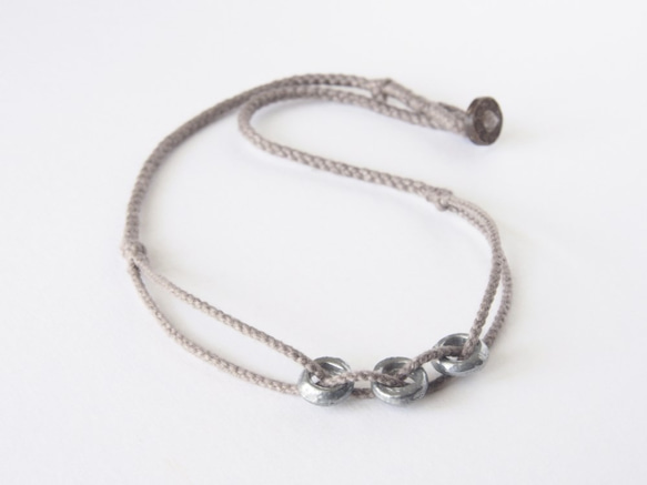 Pewter 3-Rings Short Necklace 1枚目の画像