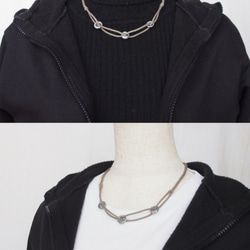 Pewter 3-Rings Short Necklace 3枚目の画像