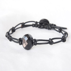 Leather Chain Bracelet（Black×ハイパーシーン） 1枚目の画像