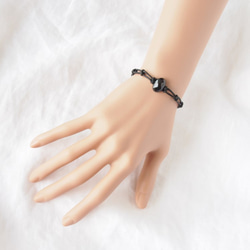 Leather Chain Bracelet（Black×ハイパーシーン） 2枚目の画像