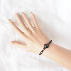 Leather Chain Bracelet（Black×ハイパーシーン） 3枚目の画像